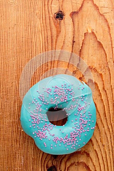 Donut with turquoise frosting