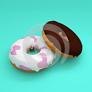 Donuts 3d render 3d illustration