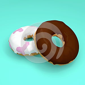 Donuts 3d render 3d illustration