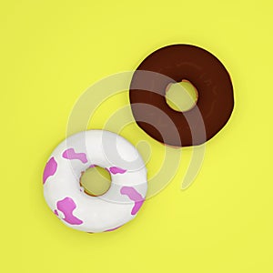 Donuts 3d render 3d illustration