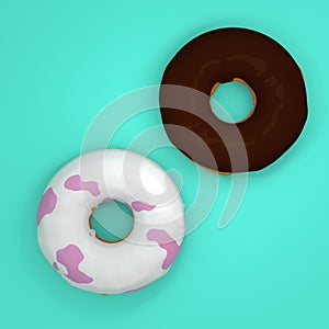 Donuts 3d render 3d illustration