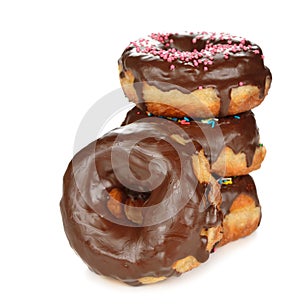 Donuts with chocolate frosting