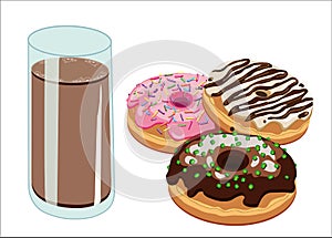 Donuts and chocolate milk