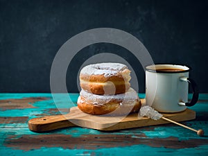 Donuts and coffee cup