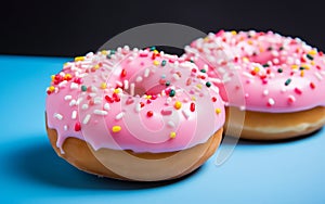 Donuts with Colorful Glaze. Generative AI