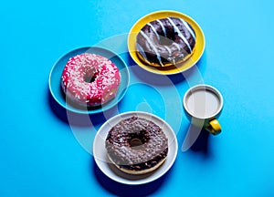 Donuts and cup of coffee