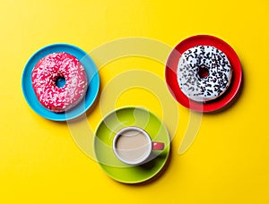 Donuts and cup of coffee