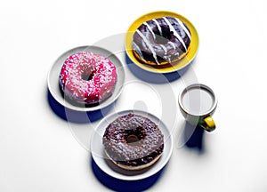 Donuts and cup of coffee