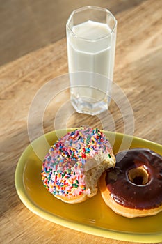 Donuts and cup of milk