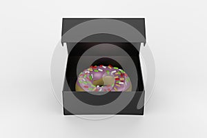 Donuts glazed with colorful sugar icing and topped with sprinkles