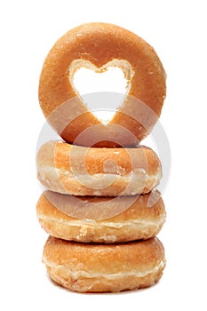 Donuts with a heart shaped hole