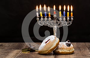 Donuts and a menorah for Hanukkah