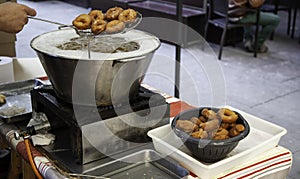 Donuts in pan