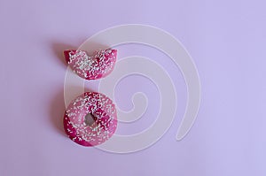 Donuts with pink icing