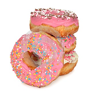 Donuts with pink icing