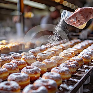 Donuts Production Line, Food Industry, Working on Automated Production Lines in Donuts Factory