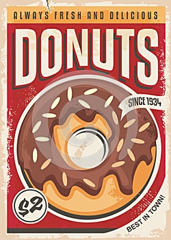 Donuts promotional retro poster design.