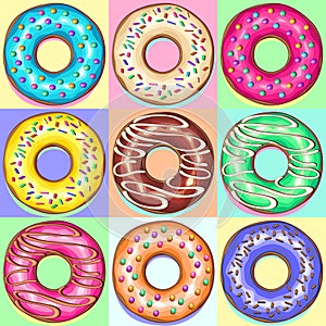 Donuts Punchy Pastel Set of 9 Flavours