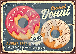 Donuts retro commercial sign design photo