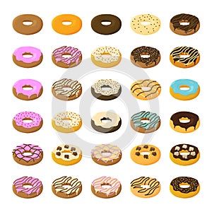 Donuts set volume 2. Vector.