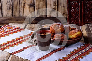 Donuts and stewed fruit