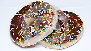 Donuts on a white background