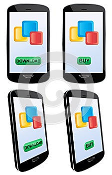 Donwload and buy apps with mobile phone