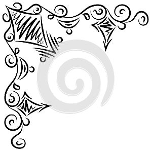 Doodle abstract black handdrawn frame