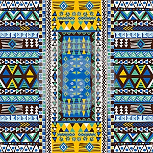 Doodle african pattern with geometric motifs