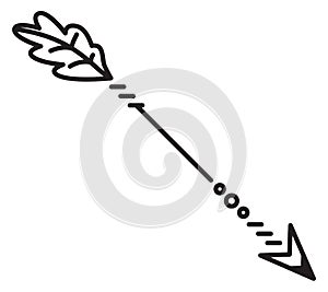 Doodle arrow. Hand drawn ethnic decor element