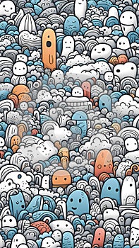 Doodle art illustration ai generated photo