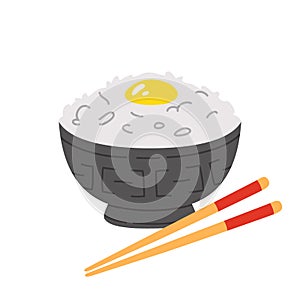 doodle asian food  tamago kake gohan