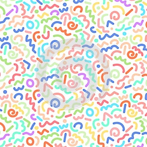 doodle background in pastel rainbow colours