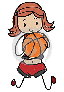 Doodle basketball player