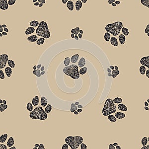 Doodle black prints light brown background