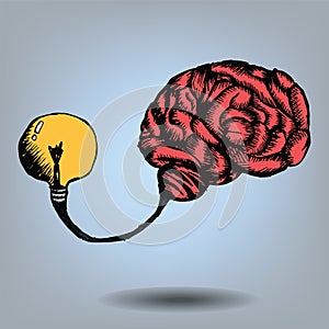 Doodle brain and bulb light