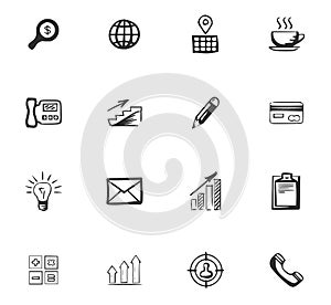 Doodle Business icons set