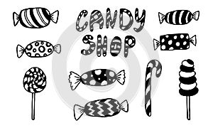 Doodle candy illustration