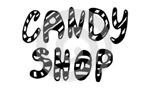 Doodle candy shop illustration