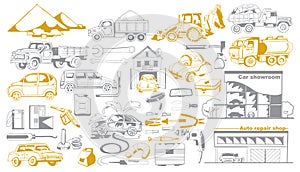 Doodle Cars And Auto Service Collection