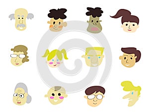 Doodle cartoon people icons