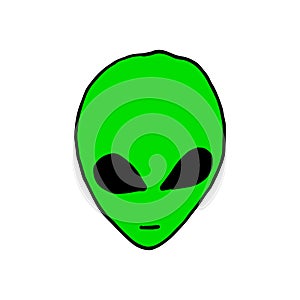 doodle cartoon vector hand drawn sketch illustration of alien head