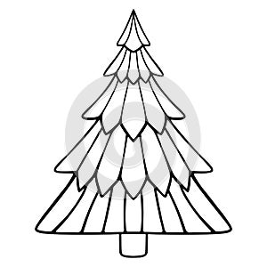 Doodle Christmas Tree. New Year decoration