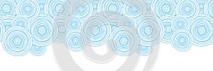 Doodle circle water texture horizontal border