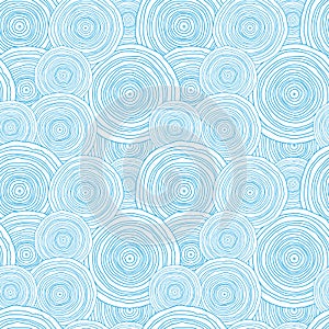 Doodle circle water texture seamless pattern