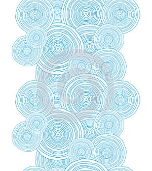 Doodle circle water texture vertical border