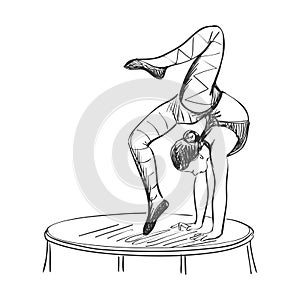 Doodle circus acrobat