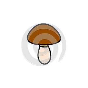 Doodle colored mushroom icon.