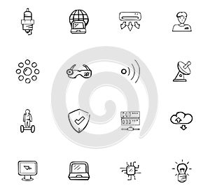 Doodle Communication icons set