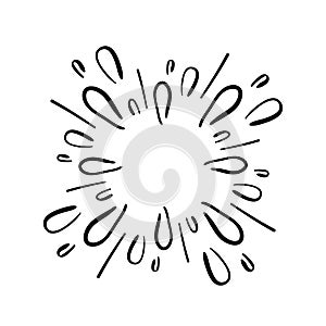 Doodle design element, starburst doodle ,sparkling doodle,firework doodle isolated on white background